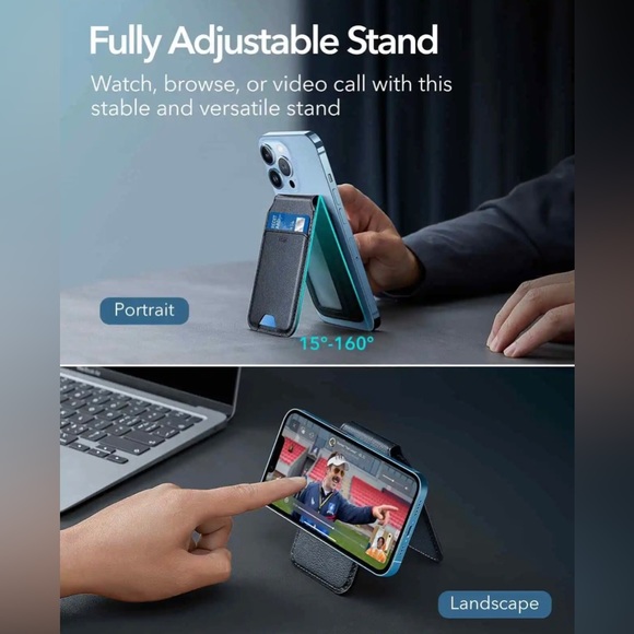 ESR HaloLock Vegan Leather Wallet Stand for iPhone 14/Plus/13/Pro/Max/12/Pro/Max - Picture 3 of 7